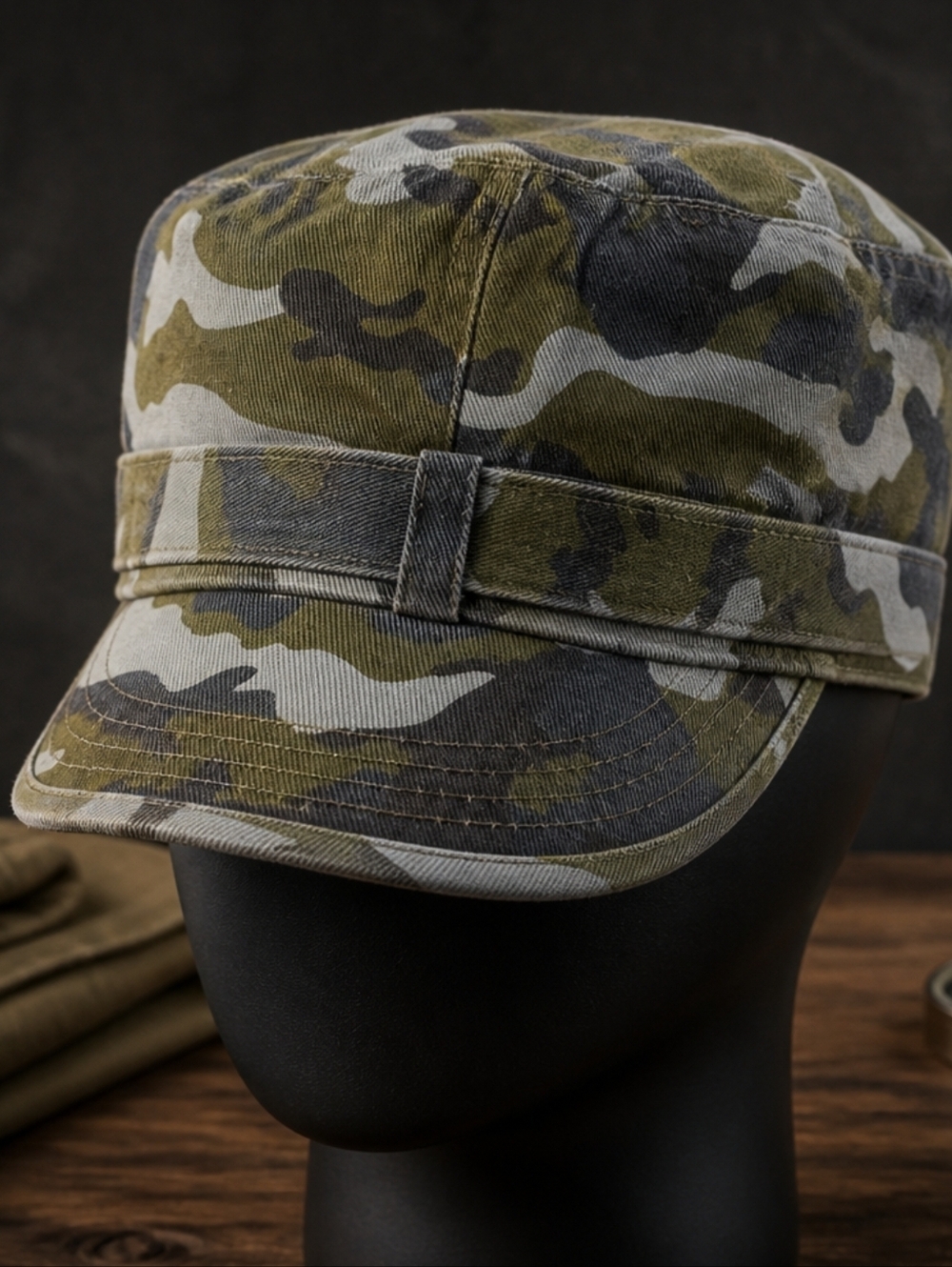 Women’s Camouflage Military Cap - Olive Camo